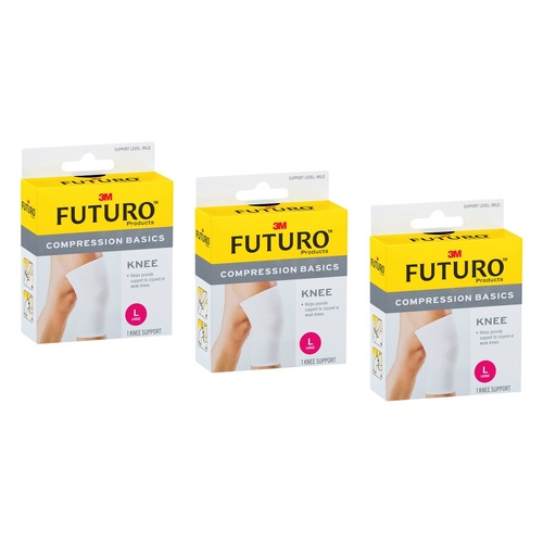 Futuro Compression Basics Knee Support Large Pack of 3