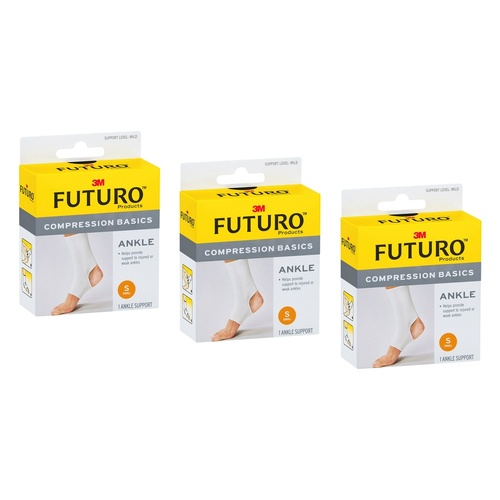 Futuro Compression Basics Ankle Support Small Pack of 3