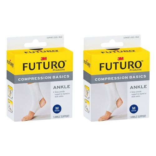 Futuro Compression Basics Ankle Support Medium Pack of 2