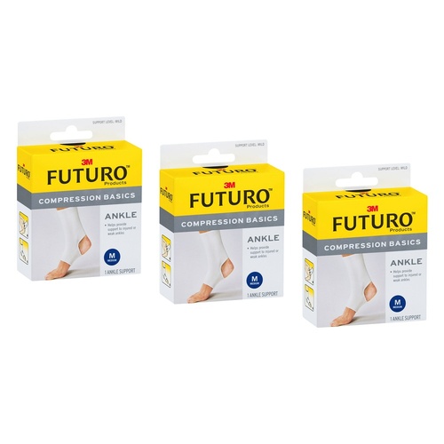 Futuro Compression Basics Ankle Support Medium Pack of 3