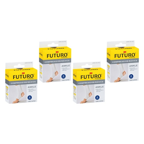 Futuro Compression Basics Ankle Support Medium Pack of 4