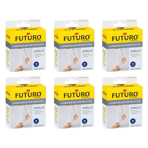 Futuro Compression Basics Ankle Support Medium Pack of 6
