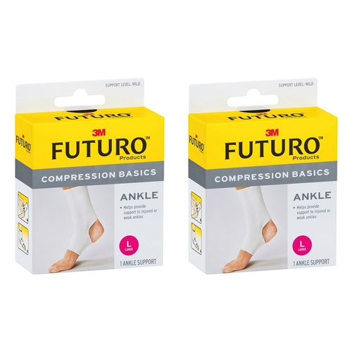 Futuro Compression Basics Ankle Support Large Pack of 2