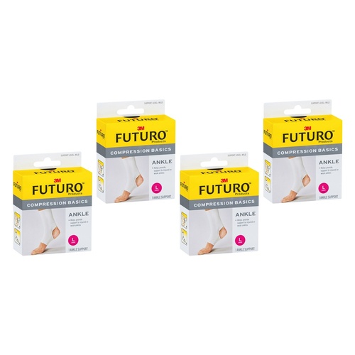 Futuro Compression Basics Ankle Support Large Pack of 4