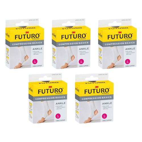 Futuro Compression Basics Ankle Support Large Pack of 5