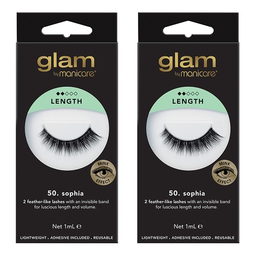 Glam by Manicare Glam 50 Sophia Mink Effect Lashes x 3 Bundle of 2