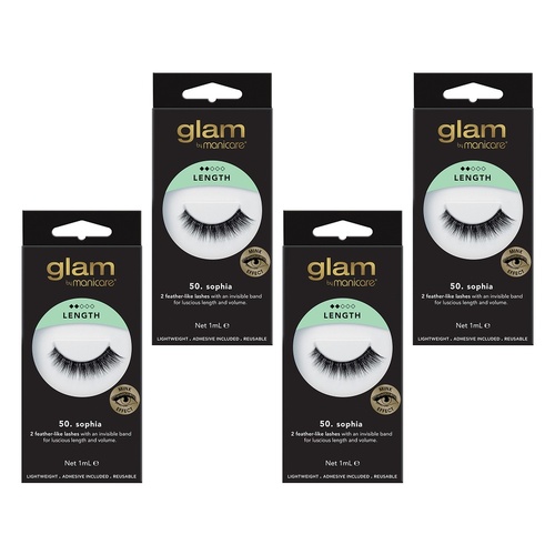 Glam by Manicare Glam 50 Sophia Mink Effect Lashes x 3 Bundle of 4