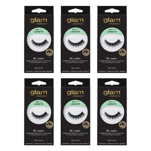 Glam by Manicare Glam 50 Sophia Mink Effect Lashes x 3 Bundle of 6