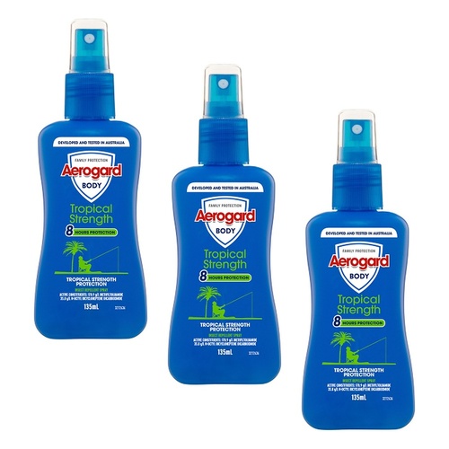 Aerogard Tropical Strength Insect Repellent Pump Spray 135mL Pack of 3