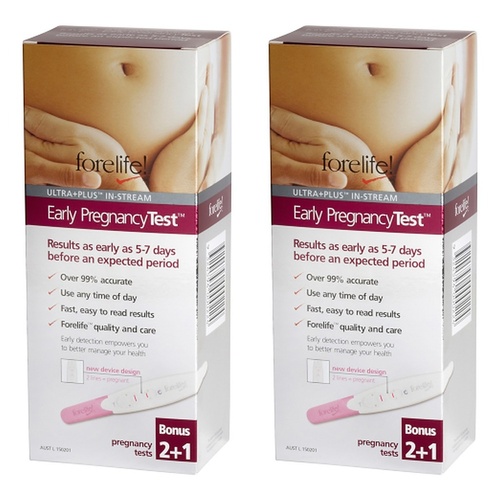 Forelife™ Ultra Early Pregnancy 2 Plus 1 Test 3 Pack Bundle of 2