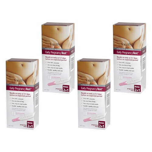 Forelife™ Ultra Early Pregnancy 2 Plus 1 Test 3 Pack Bundle of 4