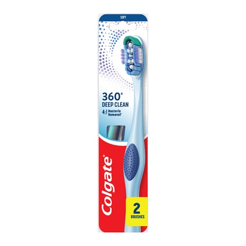 Colgate 360 Deep Clean Toothbrush Medium 2 Pack x 6