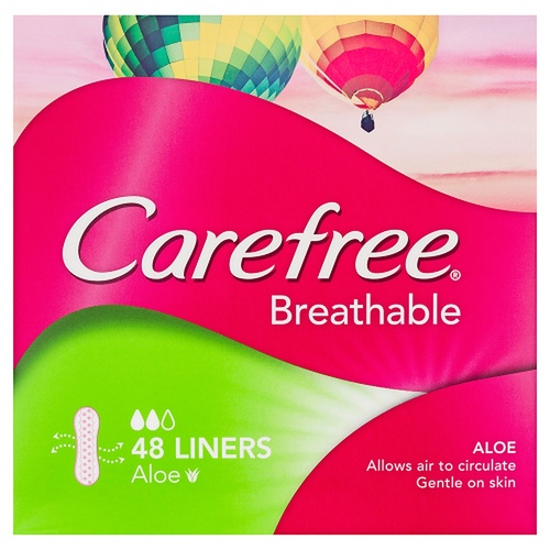 Carefree Breathable Liners with Aloe 48 Pack x 4