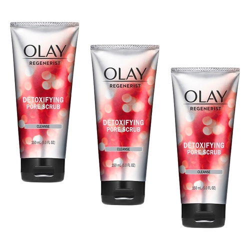 Olay Regenerist Detoxifying Pore Scrub Cleanser 150mL Pack of 3