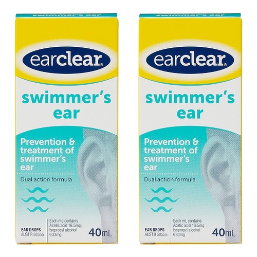 Ear Clear Swimmer's Ear Drops 40mL Pack of 2