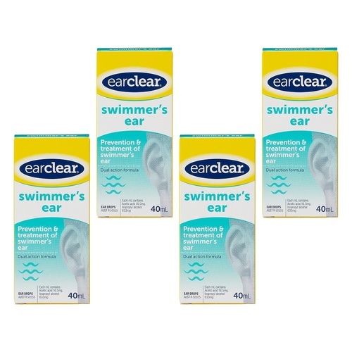 Ear Clear Swimmer's Ear Drops 40mL Pack of 4