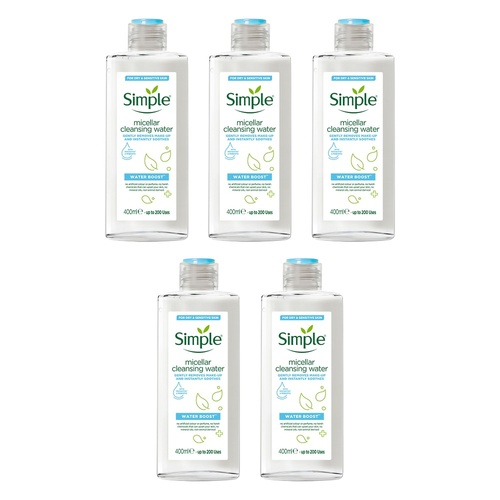Simple Water Boost Micellar Cleansing Water 400mL Pack of 5