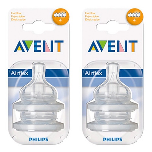 Philips Avent Teat Silicone Fast Flow Pack of 2