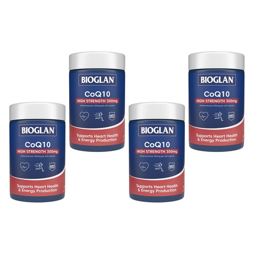Bioglan CoQ10 High Strength 300mg 60 Capsules Pack of 4