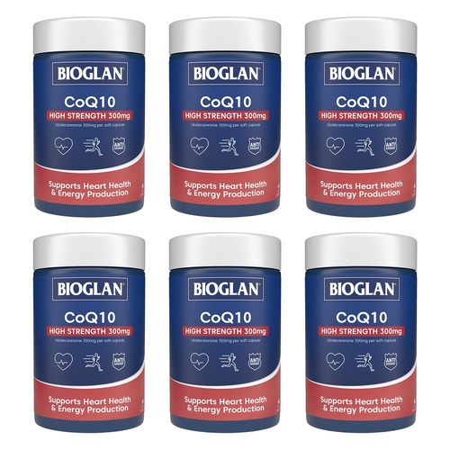 Bioglan CoQ10 High Strength 300mg 60 Capsules Pack of 6