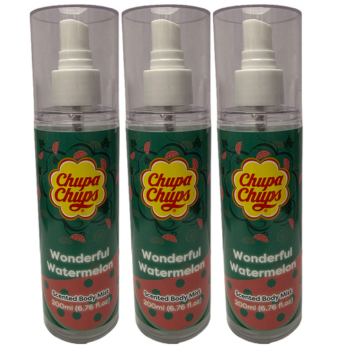 Chupa Chups Watermelon Body Mist 3 Pack 600ml Fragrance Spray