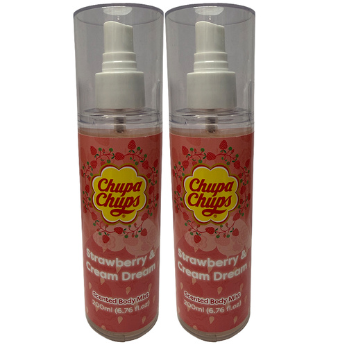 Chupa Chups Strawberry & Cream Body Mist 2 Pack 400ml Spray