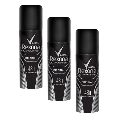 Rexona Men Antiperspirant Aerosol Original 50mL Pack of 3
