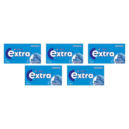 Extra Peppermint Sugar Free Chewing Gum 14 Pack x 24 Bundle of 5