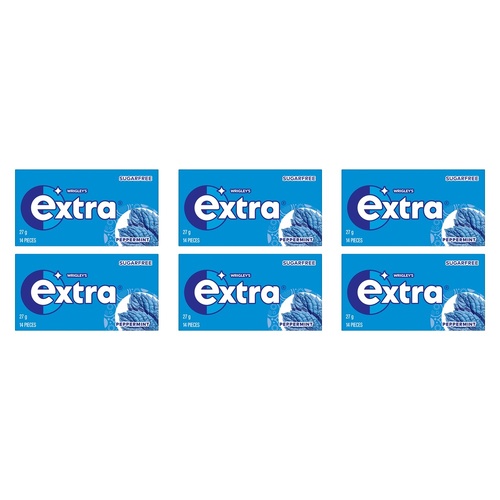 Extra Peppermint Sugar Free Chewing Gum 14 Pack x 24 Bundle of 6