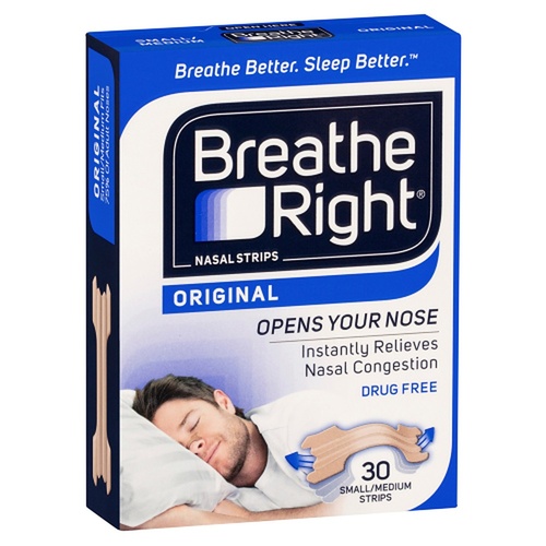 Breathe Right Nasal Strips Tan Regular 30 Pack