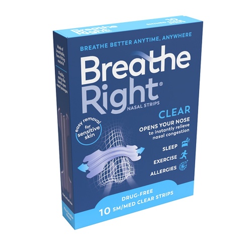 Breathe Right Nasal Strips Clear Regular 10 Pack