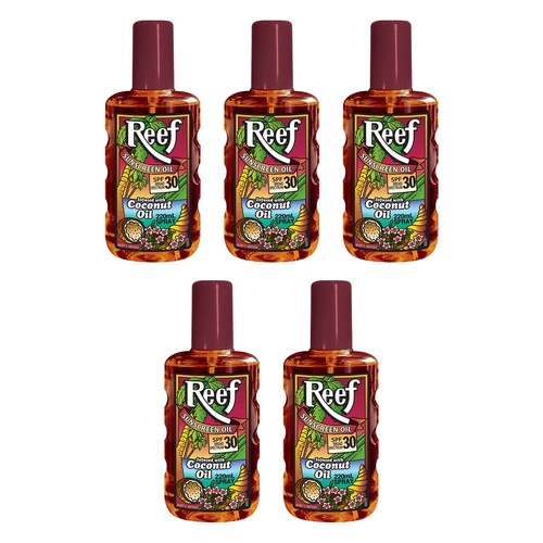 Reef Moisturising Sun Tan Oil SPF 30 220mL Pack of 5