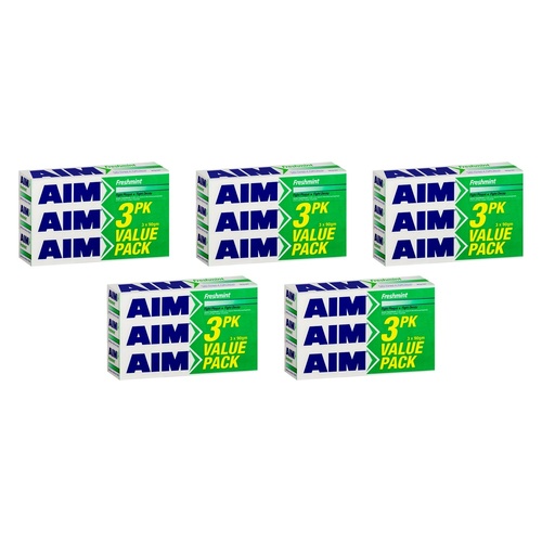 AIM Freshmint Toothpaste 3 x 90g Pack of 5