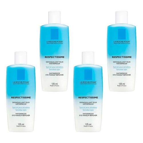 La Roche-Posay Respectissime Waterproof Eye Make-Up Remover 125mL Pack of 4