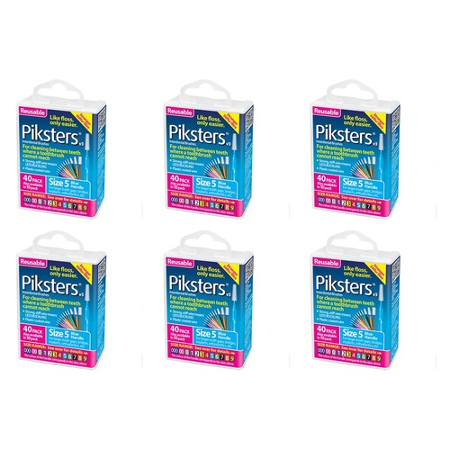 Piksters Interdental Brushes Blue Size 5 40 Pack Bundle of 6