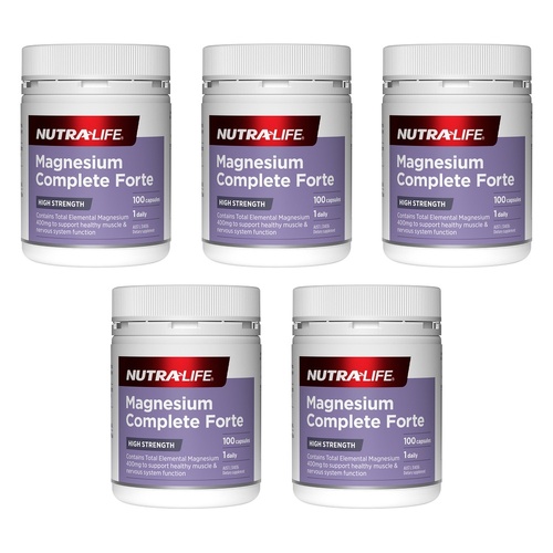 Nutra-Life Magnesium Forte Daily 100 Capsules Pack of 5