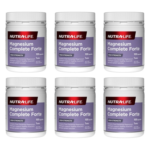 Nutra-Life Magnesium Forte Daily 100 Capsules Pack of 6