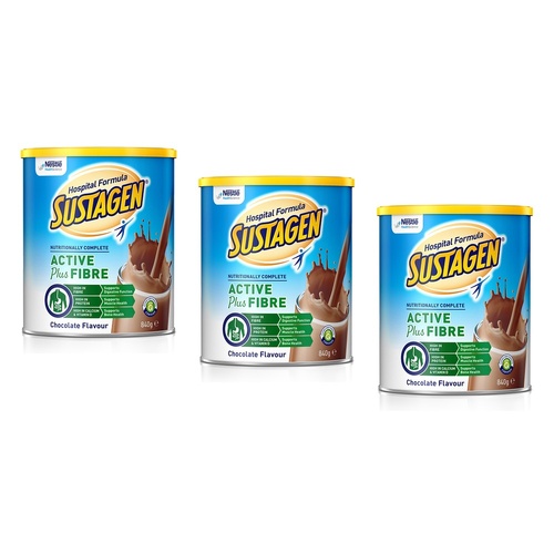 Sustagen Hospital Formula Active + Fibre Chocolate 840g Pack of 3