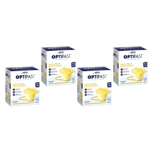Optifast VLCD Dessert Lemon Creme Flavour 8 Pack Bundle of 4