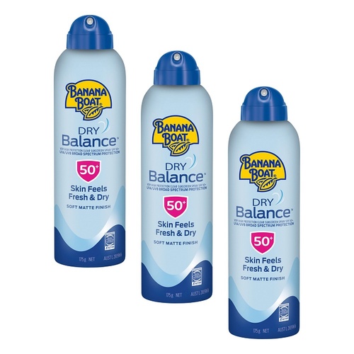 Banana Boat Dry Balance Clear Spray SPF 50+ 175g Pack of 3