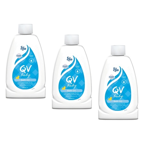 Ego QV Baby Bath Oil 500mL Pack of 3