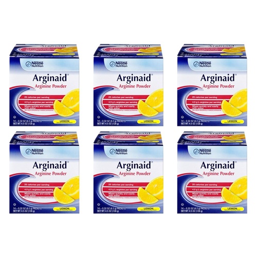 Arginaid Arginine Powder Lemon 14 Sachets Pack of 6