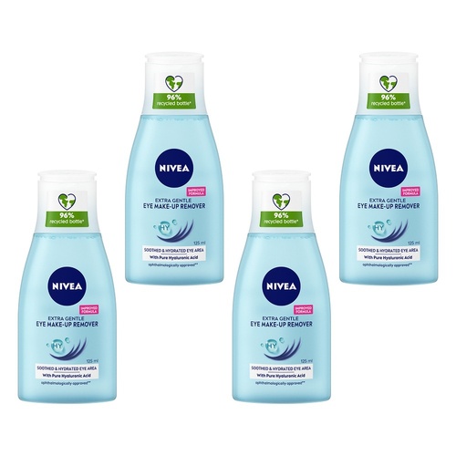 NIVEA Extra Gentle Eye Make-Up Remover 125mL Pack of 4