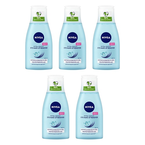 NIVEA Extra Gentle Eye Make-Up Remover 125mL Pack of 5
