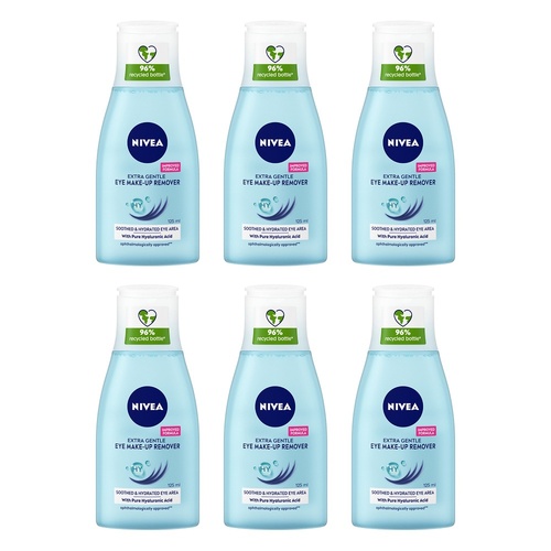 NIVEA Extra Gentle Eye Make-Up Remover 125mL Pack of 6