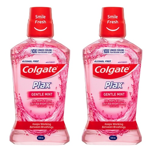Colgate Plax Mouthwash Gentle Care 500mL Pack of 2