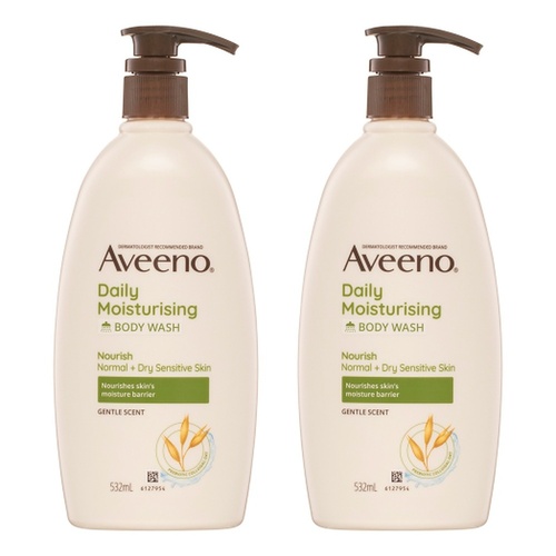 Aveeno Nourish Daily Moisturising Body Wash 532mL Pack of 2
