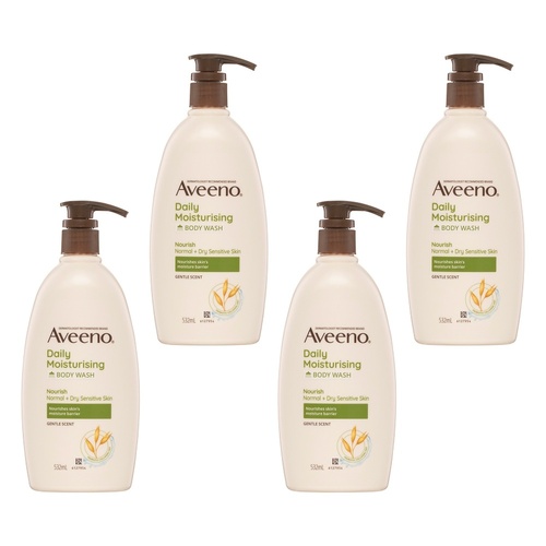 Aveeno Nourish Daily Moisturising Body Wash 532mL Pack of 4