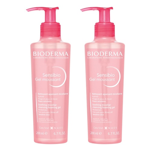 Bioderma Sensibio Gel Moussant Soothing Foaming Gel Cleanser 200mL Pack of 2