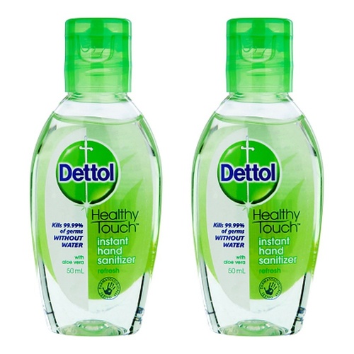 Dettol Healthy Touch Instant Hand Sanitiser Aloe Vera 50mL Pack of 2
